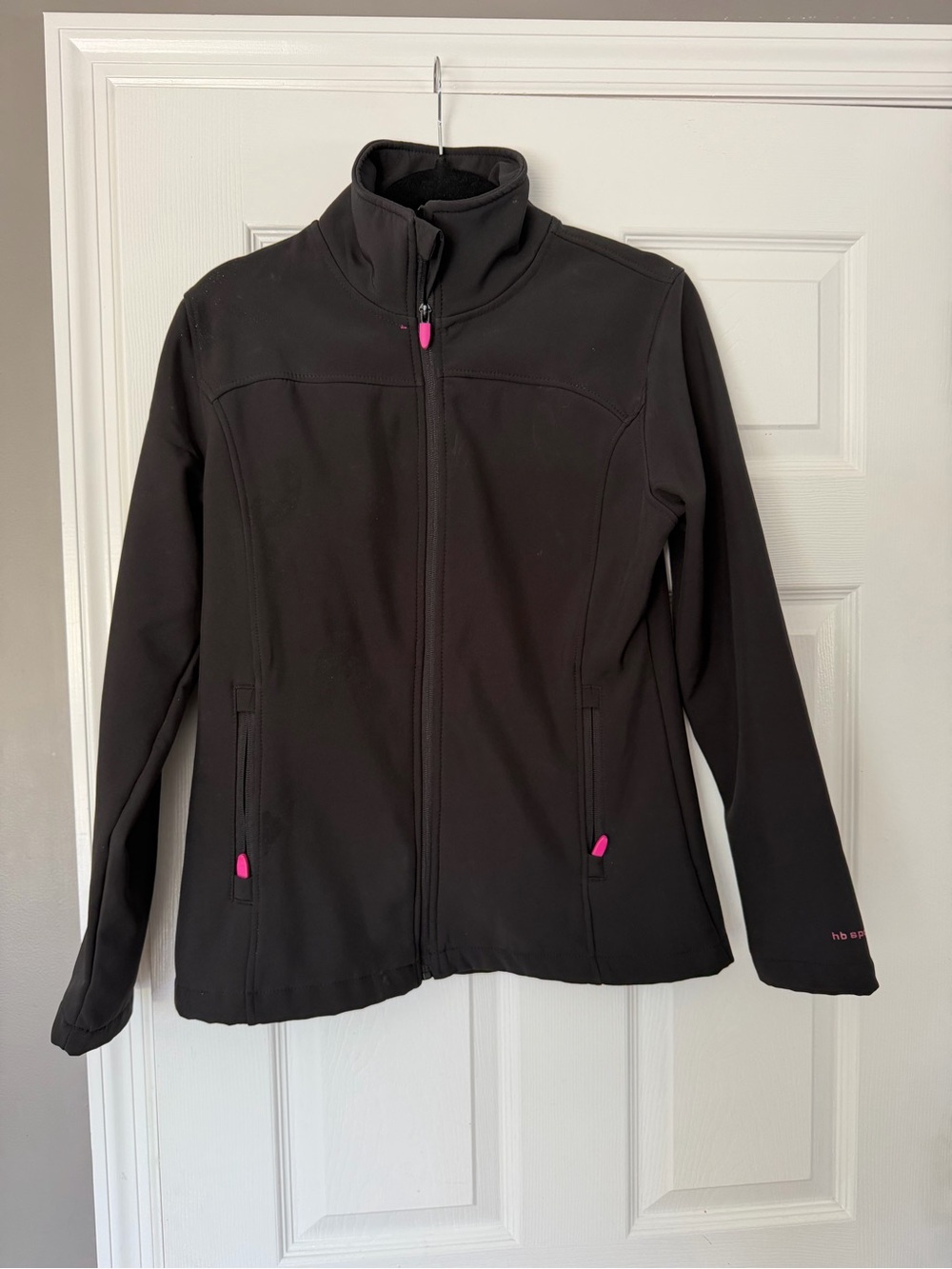 Women's Harve Benard Black Softshell Jacket with Pink Accents